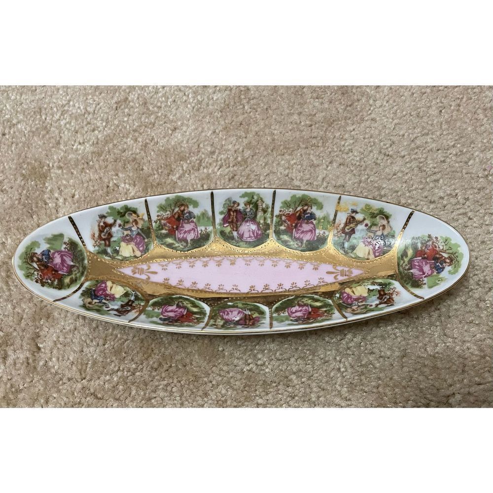 Vintage Royal Vienna courting couple Oval Vanity Dish
